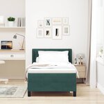 vidaXL Lit à ressorts avec tête de lit Vert foncé 190 x 90 cm Velours