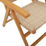 vidaXL Ensemble à manger de jardin 7 Pièces beige rotin et bois massif