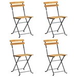 vidaXL Chaises de bistro pliables lot de 4 Bois d'acacia massif