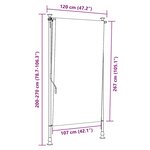 vidaXL Store roulant d'extérieur bleu et blanc 120x270 cm tissu acier