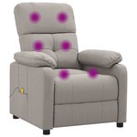 vidaXL Fauteuil de massage Taupe Tissu