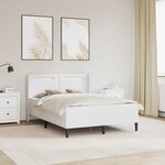 vidaXL Cadre de lit avec matelas Blanc 140 x 190 cm Simili cuir