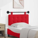 vidaXL Tête de lit suspendue Avec lumière LED Rouge Simili cuir