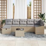 vidaXL Ensemble de Canapés avec coussin avec stockage Beige polyrotin
