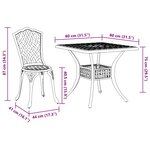 vidaXL Ensemble de tables de jardin 3 Pièces Vert Aluminium coulé