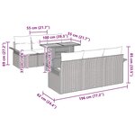 vidaXL Ensemble de canapé de jardin 7 Pièces Noir 100 x 55 x 73 cm