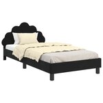 vidaXL Cadre de lit pour enfants avec tête de lit Noir 90 x 200 cm