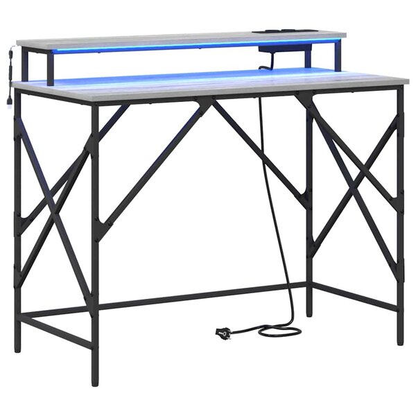 vidaXL Bureau Sonoma gris 100 x 50 x 86.5 cm Bois d'ingénierie