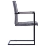 vidaXL Chaises à manger cantilever lot de 2 gris foncé similicuir