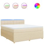 vidaXL Sommier à lattes de lit avec matelas Crème 180x200 cm Tissu