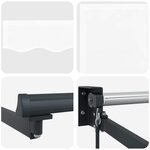 vidaXL Store rétractable manuel avec LEDs Blanc et anthracite 5 x 3 m