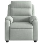 vidaXL Fauteuil inclinable de massage gris clair velours