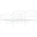 vidaXL Cadre de lit métal avec tête de lit/pied de lit blanc 183x213cm