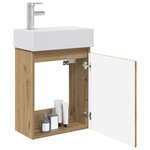 vidaXL Meuble de salle de bain avec robinet Chêne artisanal