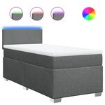 vidaXL Sommier à lattes de lit et matelas Gris foncé 90x190 cm Tissu
