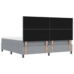 vidaXL Lit à ressorts avec matelas Gris clair 200 x 200 cm tissu