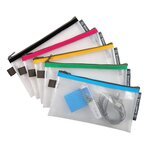 Pochette À Fermeture Éclair En Plastique Souple - Couleurs Assorties - X 10 - Exacompta