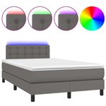 vidaXL Sommier à lattes de lit matelas LED gris 120x190 cm similicuir