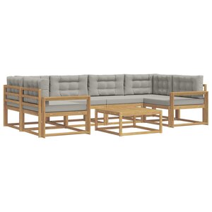 vidaXL Ensemble de canapés d'extérieur 5 pc Blanc et gris clair