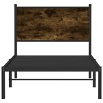 vidaXL Cadre de lit en métal sans matelas chêne fumé 80x200 cm
