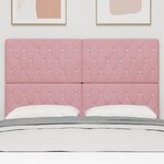 vidaXL Tête de Lit LED avec des lumières à LED Rose 144 cm Velours