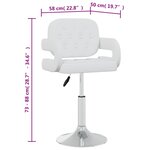 vidaXL Chaises pivotantes à manger lot de 6 blanc similicuir