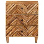 vidaXL Table de chevet Marron 50 x 33 x 60 cm Bois de mangue massif