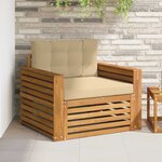 vidaXL Canapé d’extérieur Bois d'acacia massif et polyester