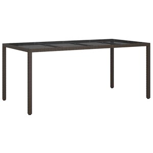 vidaXL Table de jardin pour repas Marron 190 x 90 x 75 cm Poly rotin