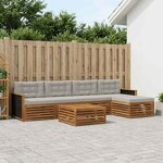 vidaXL Ensemble de canapés d'extérieur 6 Pièces Naturel et gris clair