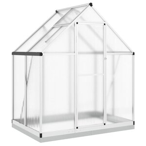 vidaXL Serre avec cadre de base argenté 169x114x202 cm aluminium