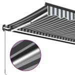 vidaXL Auvent manuel rétractable avec LED anthracite blanc 350x250 cm