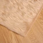vidaXL Tapis en Peau de Mouton Synthétique Beige 120 x 120 cm