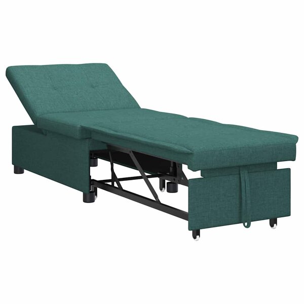 vidaXL Canapé-lit escamotable Vert foncé 194 x 50 x 82 cm Contreplaqué