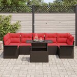 vidaXL Ensemble de canapé de jardin 8 Pièces Marron Poly Rattan