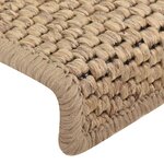 vidaXL Tapis d'escalier autocollants 15 Pièces 65x21x4 cm Sable