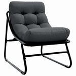 vidaXL Mobilier de jardin avec coussin 2 Pièces Noir 60 x 80 x 71cm Métal