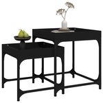 vidaXL Tables d'appoint 2 Pièces Noir Bois d'ingénierie