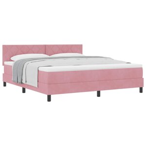 vidaXL Lit à ressorts avec matelas Rose 180 x 200 cm Velours