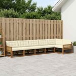 vidaXL Ensemble de canapés d'extérieur 6 Pièces Naturel et Crème