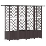 vidaXL Lit Élevé avec Treillis et Toit Marron 202 x 40 x 136 cm PP