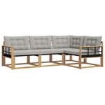 vidaXL Ensemble de canapés d'extérieur 4 pc Blanc et gris clair