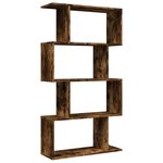 vidaXL Étagère séparatrice de pièce à 4 niveaux chêne fumé 70x24x129cm