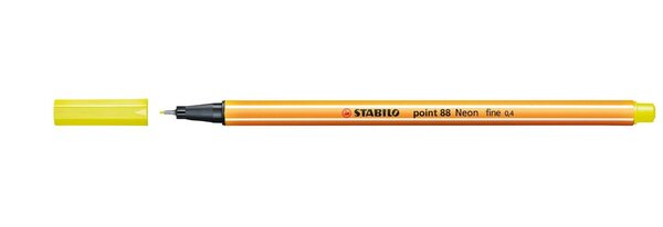 Stylo-Feutre POINT 88 Pointe Fine 0 4 mm Jaune FLUO STABILO