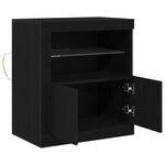 Buffet vidaXL avec lumières LED Noir Chêne 60 5x37x67 cm
