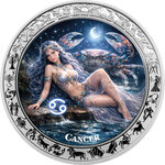 Monnaie CANCER Goddesses Zodiac 1 Oz Argent 5 Cedis Ghana 2026 (PRÉCOMMANDE)