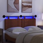 vidaXL Tête de lit suspendue Brun Brillant PU antique