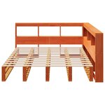 vidaXL Lit bibliothèque sans matelas cire marron 160x200 cm pin massif