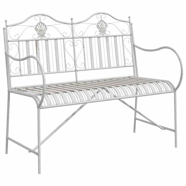 vidaXL Banc de jardin Blanc 104 x 54 x 93cm Acier