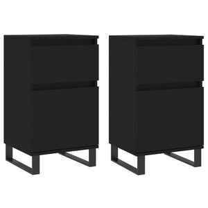 vidaXL Buffets 2 Pièces noir 40x35x70 cm bois d’ingénierie